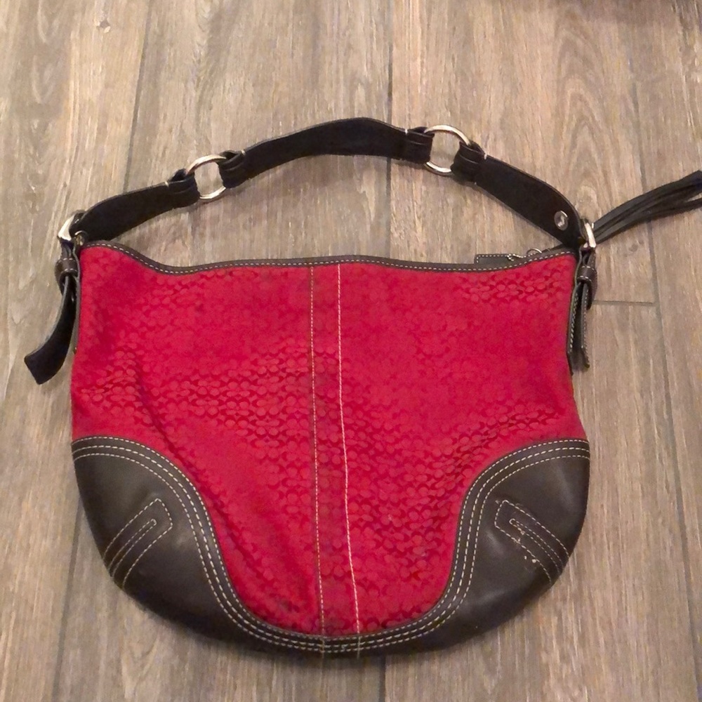 red coach handbag